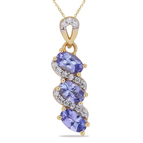 BUY 925 STERLING SILVER WITH TANZANITE GEMSTONE PENDANT